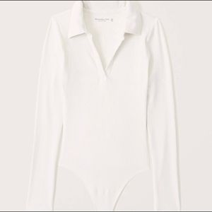 Abercrombie ribbed polo bodysuit